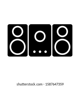 Stereo speaker system icon on white background. Vector illustration.