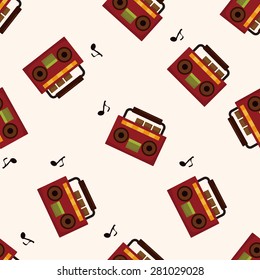 stereo speakers , cartoon seamless pattern background