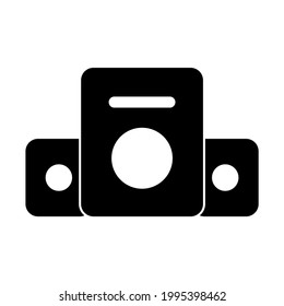 Stereo mit Lautsprechern, gefüllte Icon Pixel-perfekt für Web- oder Print-Nutzung.