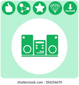 Stereo and speakers isolated vector icon