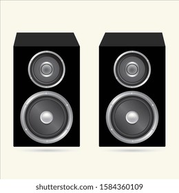 Stereo speakers. Pair of speakers. Vector illustration