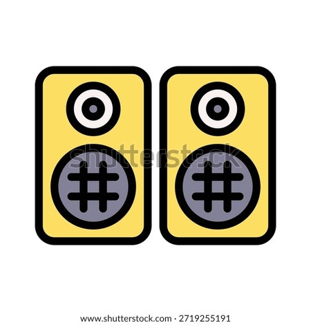 Stereo Speakers Party Icon, Filled Celebration And Music Vector Illustration