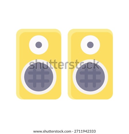 Stereo Speakers Party Icon, Flat Celebration And Music Vector Illustration