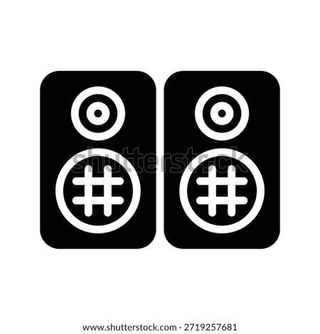 Stereo Speakers Party Icon, Solid Celebration And Music Vector Illustration