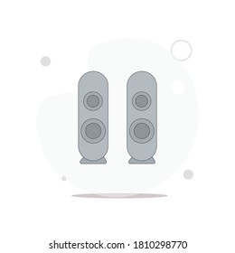 altavoces estéreo vectoriales ilustración plana en blanco