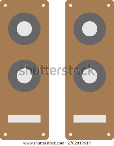 Stereo Speakers Vector Icon Illustration