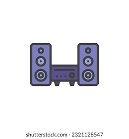 Stereo system filled outline icon, line vector sign, linear colorful pictogram isolated on white. Symbol, logo illustration. Vector graphics