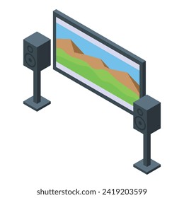 Stereo system icon isometric vector. Music modern player. Digital system