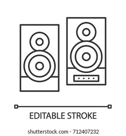 Stereo system linear icon. Loudspeakers. Thin line illustration. Contour symbol. Vector isolated outline drawing. Editable stroke