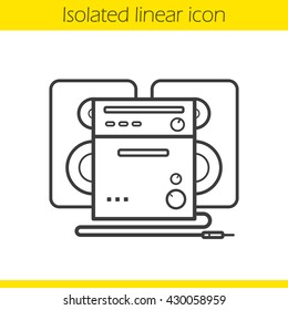 Stereo system linear icon. Thin line illustration. Sound system contour symbol. Vector isolated outline drawing