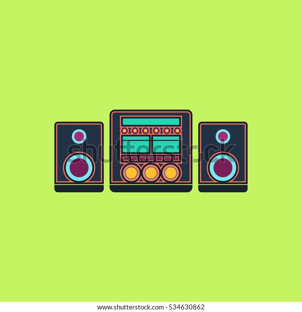 Stereo System Simple Vector Color Icon Stock Vector (Royalty Free ...