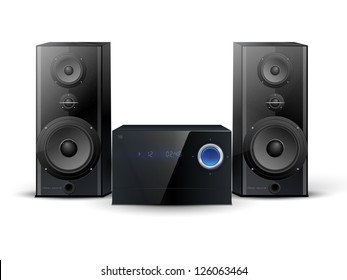 stereo system with two speakers