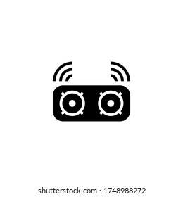 Icono vectorial estéreo en glifo plano negro, estilo relleno aislado en fondo blanco