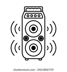 Stereo vector icon. Stereo line icons such as volume, speaker.