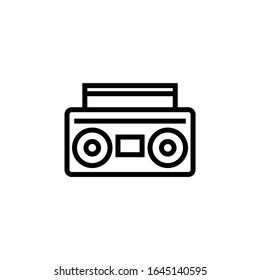 Stereo vector icon in outline, linear style isolated on white background