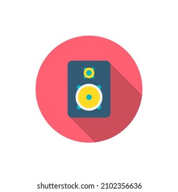 stereo vector icon symbol, flat design, long shadow
