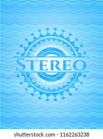 Stereo water wave representation emblem.