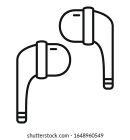 Stereo wireless earbuds icon. Outline stereo wireless earbuds vector icon for web design isolated on white background