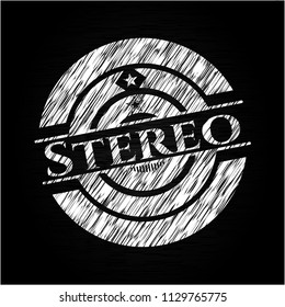 Stereo written with chalkboard texture