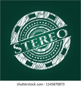 Stereo written with chalkboard texture
