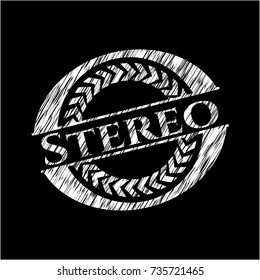 Stereo written with chalkboard texture