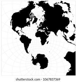 Stereographic projection of world