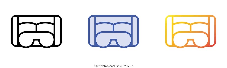 ícone de estereoscópio. Design de estilo linear, preenchimento azul e gradiente isolado em plano de fundo branco