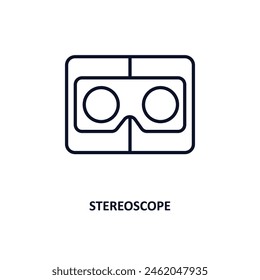 stereoscope outline icon.  Thin line icon from artificial intelligence collection. Editable vector isolated on white background