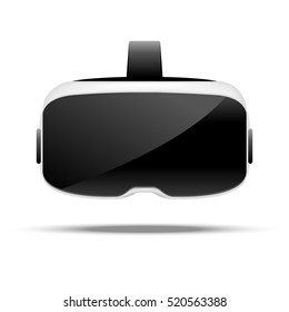 Stereoscopic 3d vr illustration. Vector virtual digital cyberspace technology. Innovation device