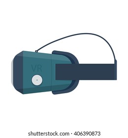 stereoscopic 3d vr mask with headphones. vr goggles vector illustration Isolated on white background.