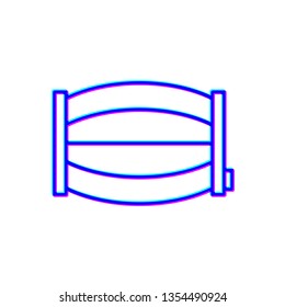 Stereoscopic image Barrel of beer icon. Bar concept