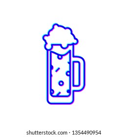 Stereoscopic image Beer icon. Beer glass symbol for your web site design
