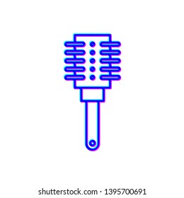 Stereoscopic image Brush and hair symbol. Hairbrush collection
