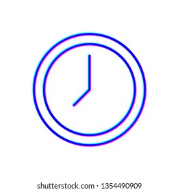 Stereoscopic image Clock icon for your web site design