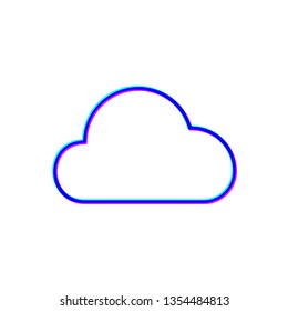 Stereoscopic image Cloud vector design icon