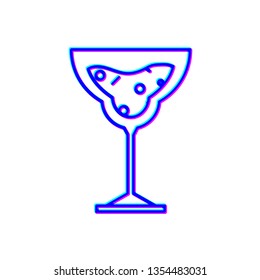 Stereoscopic image Cocktail vector icon, alcohol symbol