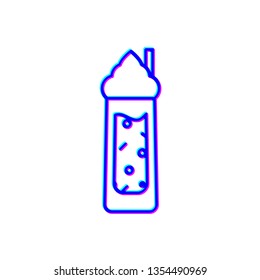 Stereoscopic image Cocktail vector icon, alcohol symbol