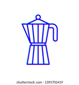Stereoscopic image Coffee teapot. Coffee kettle icon