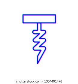 Stereoscopic image Corkscrew icon. Corkscrew silhouette for Web site page and mobile app design vector element.