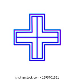 Stereoscopic image Crossroad vector icon