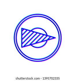 Stereoscopic image Cup cake icon. Dessert symbol