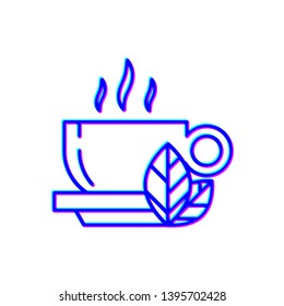 Stereoscopic image Cup of Tea Vector Icon for mobile app, website or desktop app