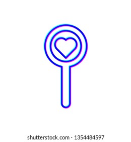 Stereoscopic image Diagnostics. Magnify vector icon