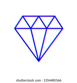 Stereoscopic image Diamond icon. Gemstone symbol