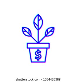 Stereoscopic image Dollar plant vector icon sign symbol