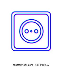 Stereoscopic image Electrical Outlet icon. Power Symbol, logo illustration.