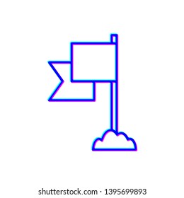 Stereoscopic image Flag Icon Mark Illustration