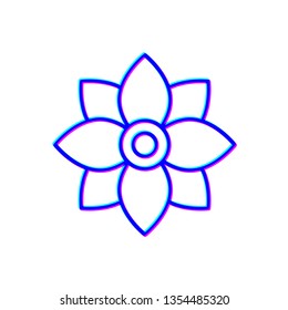 Stereoscopic image Flower Icon Vector. Ecology concept