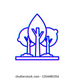 Stereoscopic image Forest design icon. Nature background
