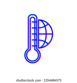 Stereoscopic image Global Warming Icon. Ecology concept